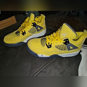 Yellow Jordan 4 kids size 3Y sneakers